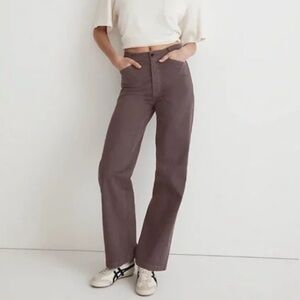 MADEWELL EMMETT WIDE LEG PANT GARMENT DYED EDITION CHALKED FIG